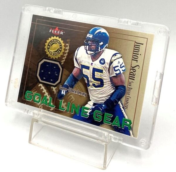 2001 Fleer Junior Seau (Game Worn Jersey) Ltd Ed Congratulations (3)