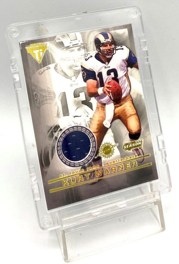 2001 Titanium Private Stock Kurt Warner (Game Worn Jersey) Card #81 (3)