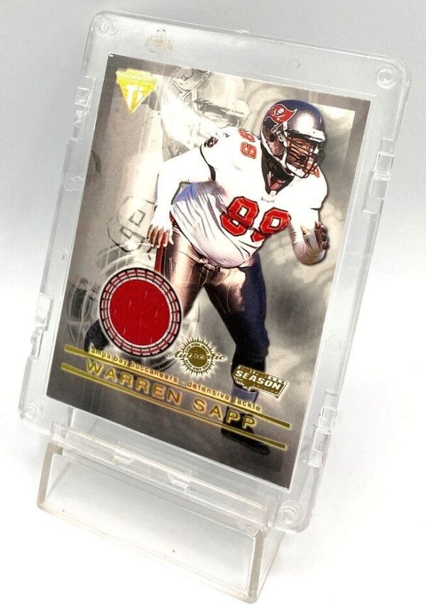 2001 Titanium Private Stock Warren Sapp (Game Worn Jersey) Card #95 (4)