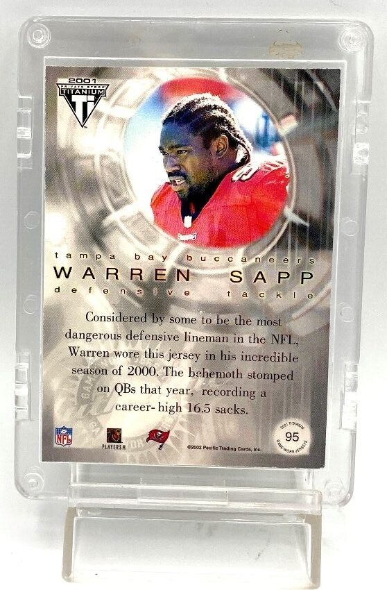 2001 Titanium Private Stock Warren Sapp (Game Worn Jersey) Card #95 (5)