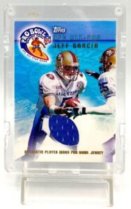 2001 Topps Pro Bowl Jeff Garcia (Player Worn Pro Bowl Jersey) Congratulations (1)