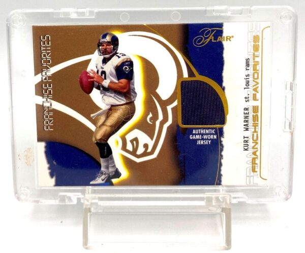 2002 Flair Franchise Favorites Kurt Warner (Game Worn Jersey) Congratulations (2)
