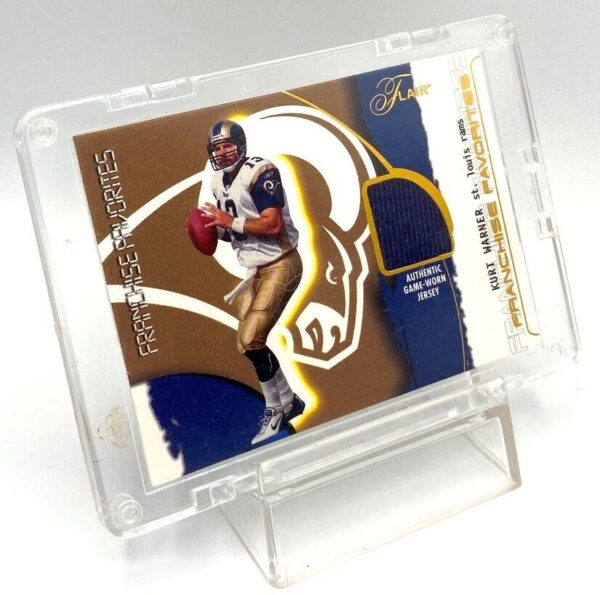 2002 Flair Franchise Favorites Kurt Warner (Game Worn Jersey) Congratulations (3)