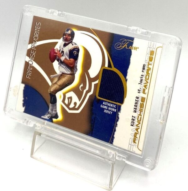 2002 Flair Franchise Favorites Kurt Warner (Game Worn Jersey) Congratulations (4)