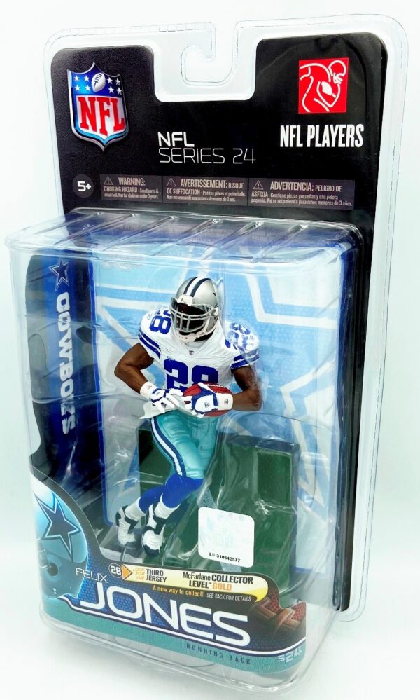 Vintage 2010 McFarlane NFL Felix Jones Series-24 Figure! "White Jersey #28 w/Light Sky Blue Pants" (Team: “Dallas Cowboys”) Sealed In Original Factory Clamshell Pack “Rare-Vintage” (2010)
