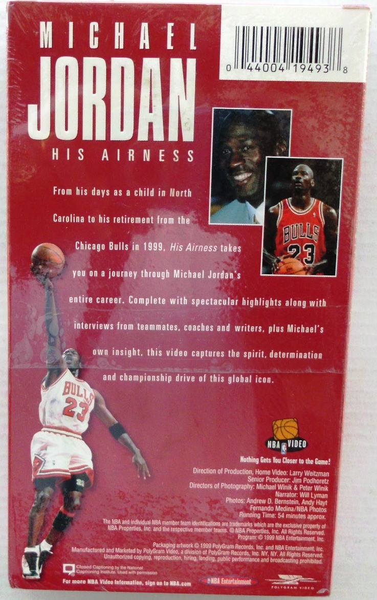 1999 Michael Jordan His Airness (VHS) Unopened (6)