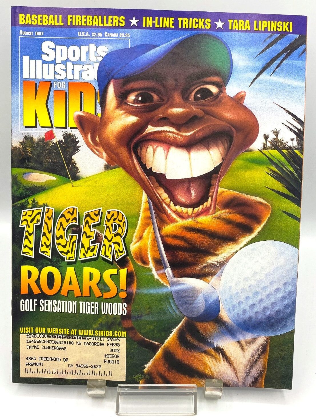 SI 199708 Tiger Woods (TIGER ROARS!) August w/9Cards Uncut Sheet 7
