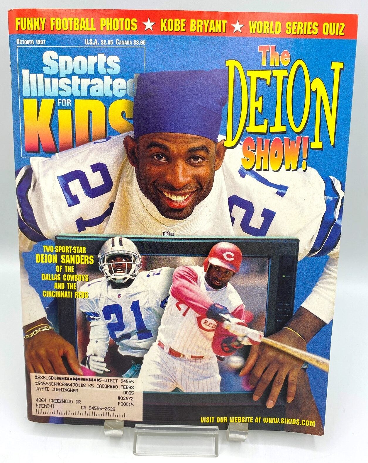 SI 1997-10 Deion Sanders (THE DEION SHOW!) October w/9-Cards Halloween-Rookies Uncut Sheet Super Stars! 10/1997 Series-3) Plus (8-Card Ed. Collector's Milk Uncut Sheet) "Rare-Vintage" » Now And Then Collectibles