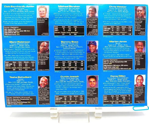 SI 2002-January Sports Illustrated For KIDS w9-Card Uncut Sheet (6)