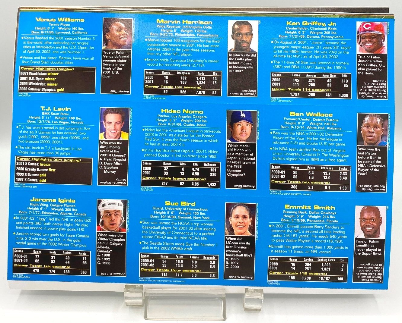 SI 2002TOTAL CONNAND JulyVenus Williams CARD (Rookie) Sports Illustrated For KIDS w/9Card