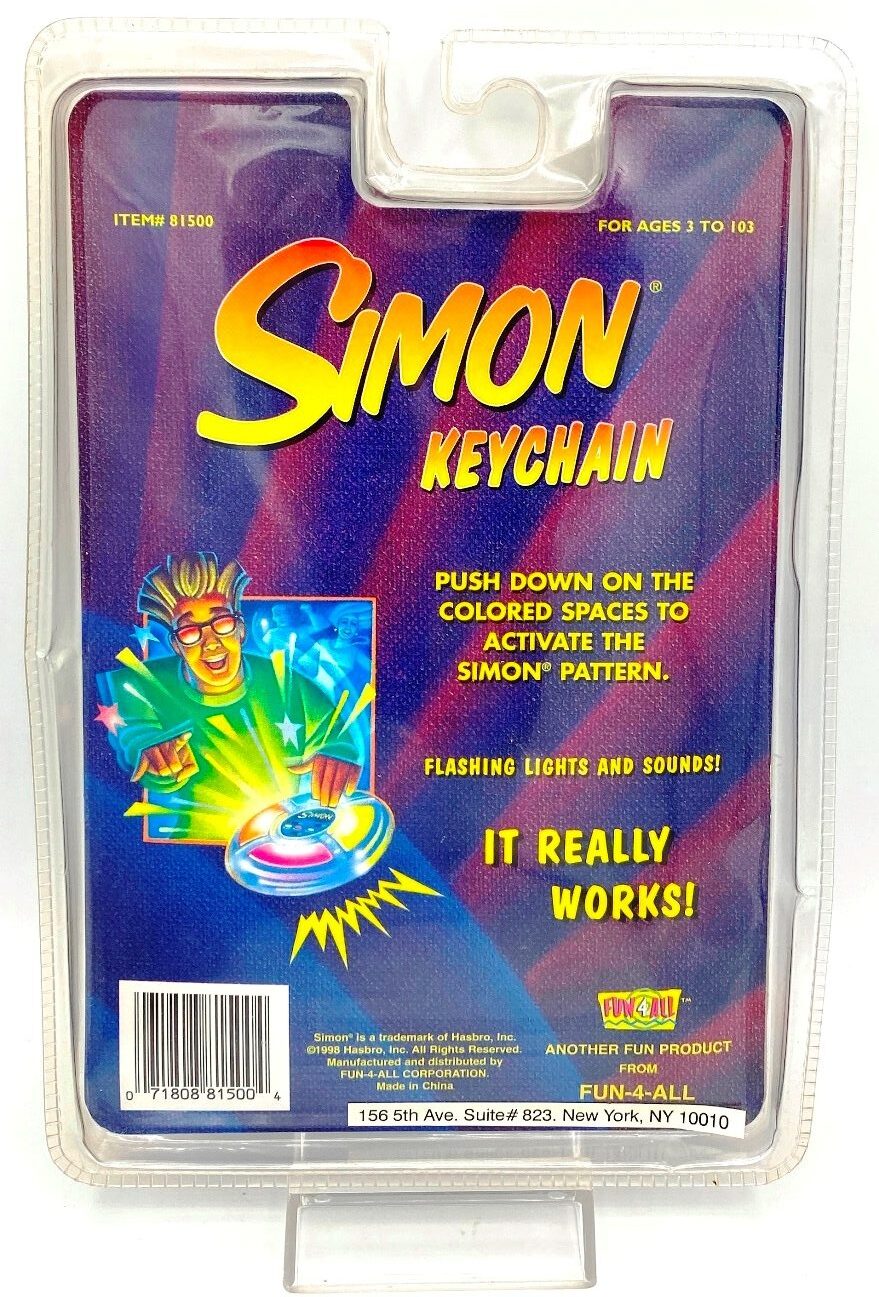 1998 Vintage Simon Electronic Keychain (“Flashing Lights And Sound