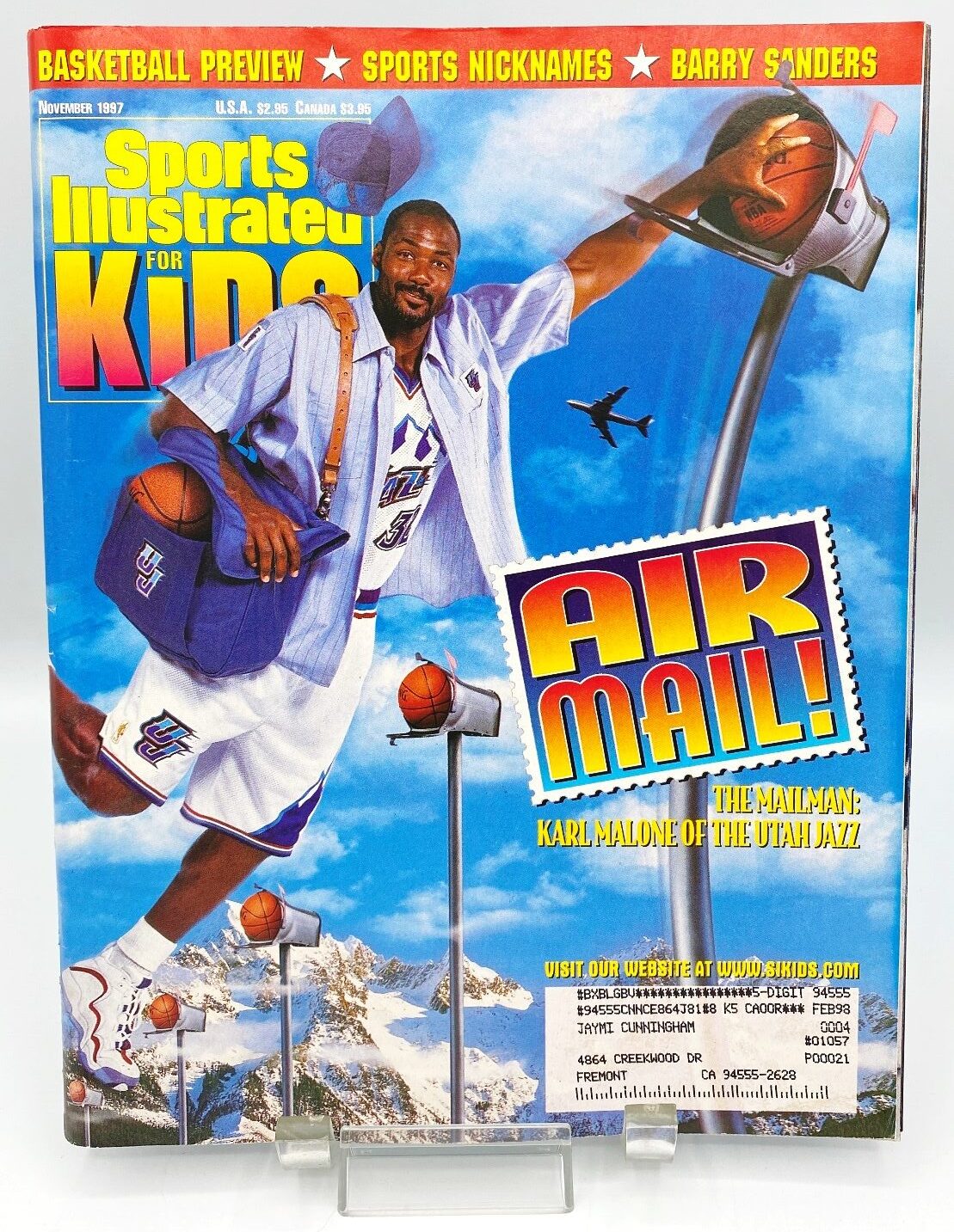SI 199711 Karl Malone (AIR MAILTHE MAILMAN!) November w/9Insert