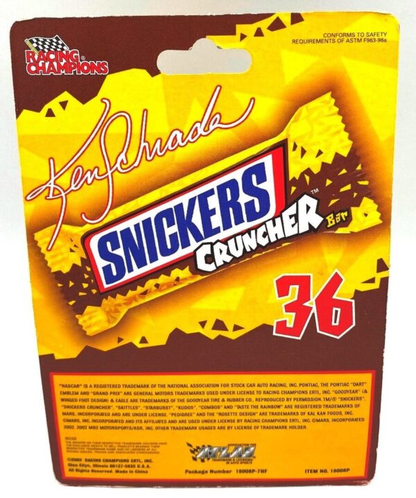 2002 Ken Schrader #36 Snickers Cruncher Bar (“Exclusive Limited Edition) (7) 2002 Ken Schrader #36 Snickers Cruncher Bar (“Exclusive Limited Edition) (7)