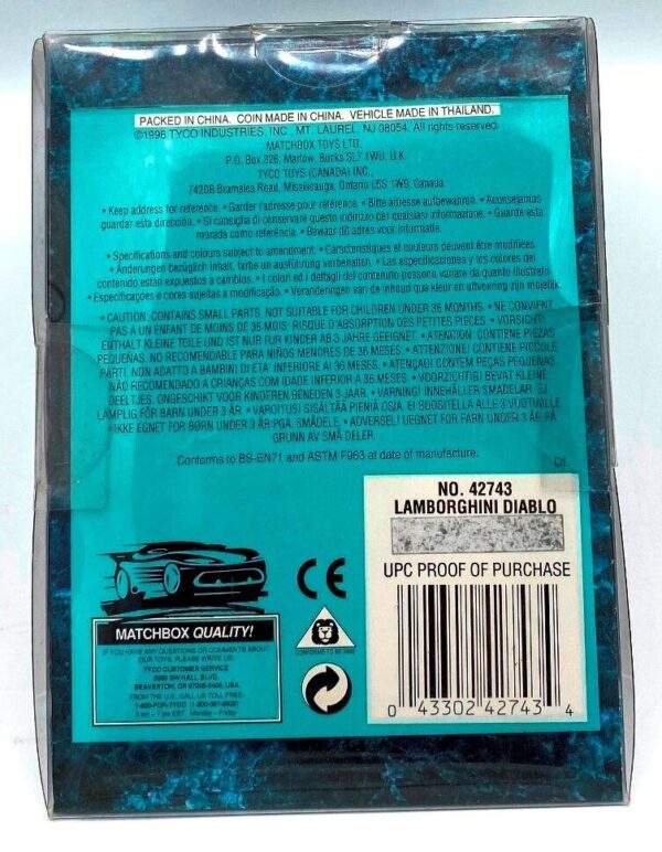 1996 Gold Lamborghini Diablo (Limited Edition) Matchbox (8)