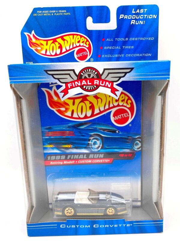 1999 Final Run Custom Corvette (Hotwheels Retiring Models Card #10 of 12) (2)