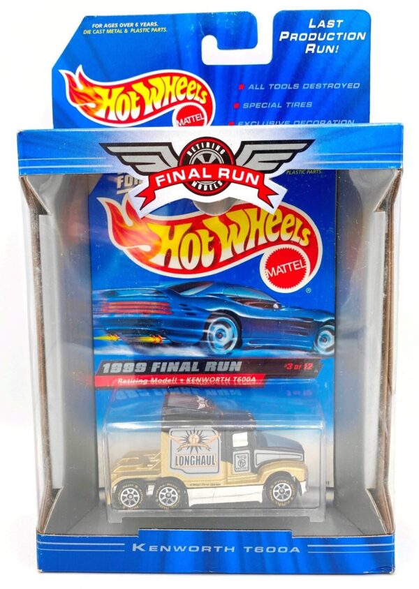 1999 Final Run Kenworth 600A (Hotwheels Retiring Models Card #3 of 12) (1) 1999 Final Run Kenworth 600A (Hotwheels Retiring Models Card #3 of 12) (1)