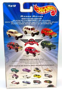 1999 Final Run Range Rover (Hotwheels Retiring Models Card #1 of 12) (7)