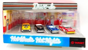 Vintage (Hotwheels Hot Nights Drive-In) Vintage Authentic Replicas (Exclusive Target Limited Edition Vintage 4-Car Box Set) Adult Collectible 1:64 Scale Series "Rare-Vintage" (1999)
