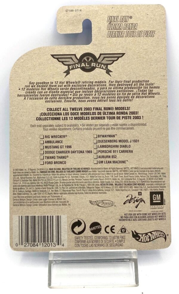 2003 (Final Run-2003) Retiring Model GM Lean Machine #12 of 12 Card #206 (8) 2003 (Final Run-2003) Retiring Model GM Lean Machine #12 of 12 Card #206 (8)