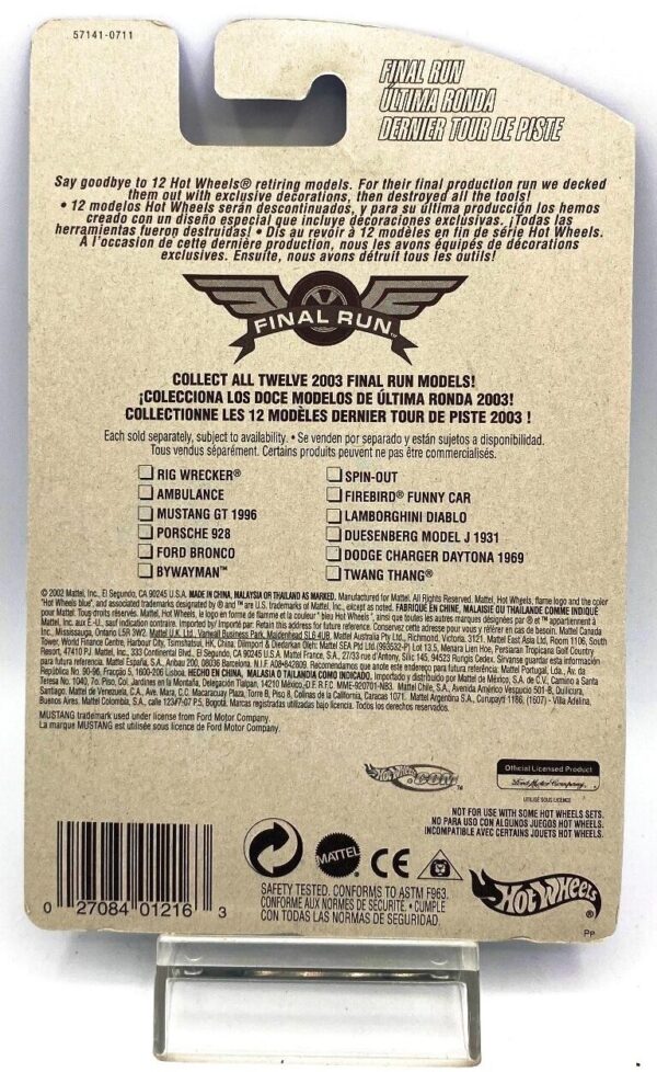 2003 (Final Run-2003) Retiring Model Mustang GT 1996 #3 of 12 (8)