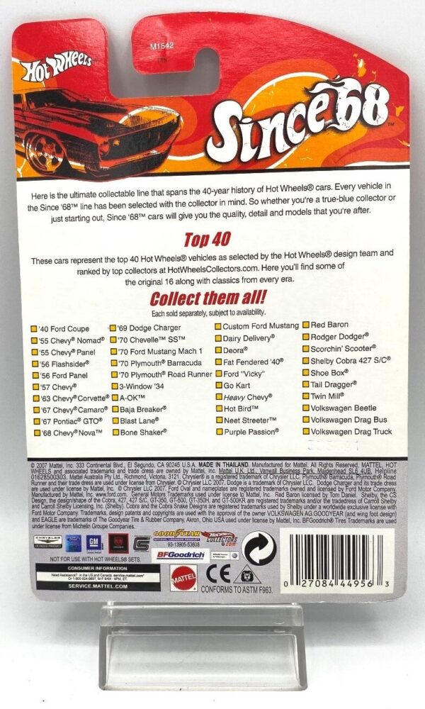 2007 '67 Camaro Card #2 of 40 (Black & Red wRed Line Tires Since '68) (6)