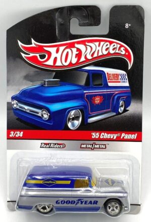 2009 '55 Chevy Panel (Hotwheels's DELIVERY Real Riders Card #3-34) (1)