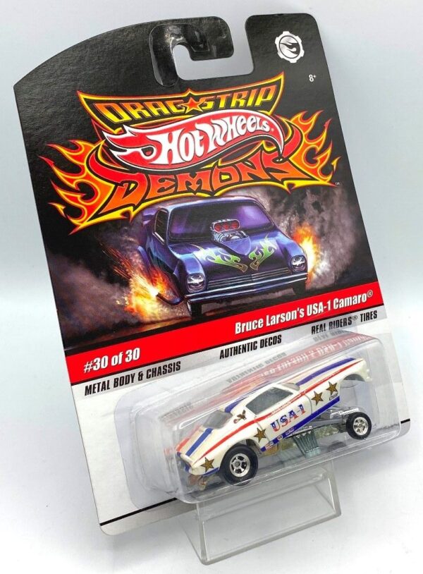 2009 Bruce Larson's USA-1 Camaro (Hotwheels's Drag Strip Demons Card #30-30) (3) 2009 Bruce Larson's USA-1 Camaro (Hotwheels's Drag Strip Demons Card #30-30) (3)