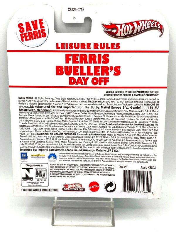 2012 Hotwheels ('84 Pontiac Fiero) Ferris Bueller's Day Off Movie Car (10)