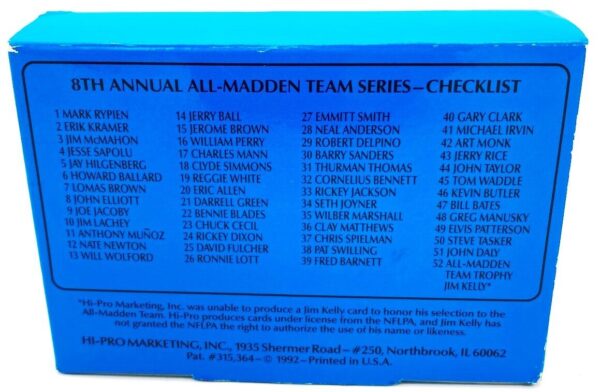1992 Action Packed NFL Football Cards (The All Madden Team) (5)