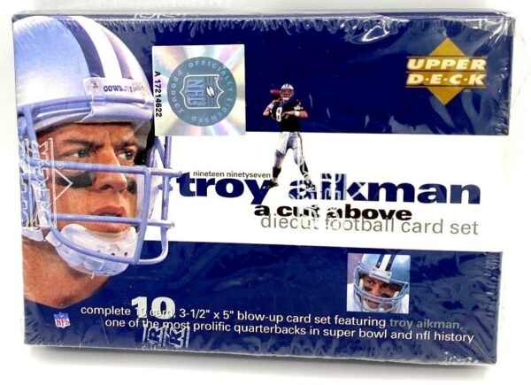 1997 Upper Deck NFL Football Cards Troy Aikman (A Cut Above) (1) 1997 Upper Deck NFL Football Cards Troy Aikman (A Cut Above) (1)