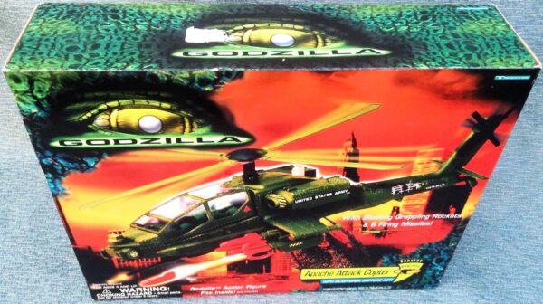 Godzilla Apache Attack Copter “With Blast Open Capture Net"! (Genuine 1st Feature Film Movie") Collection Series “Rare-Vintage” (1998)