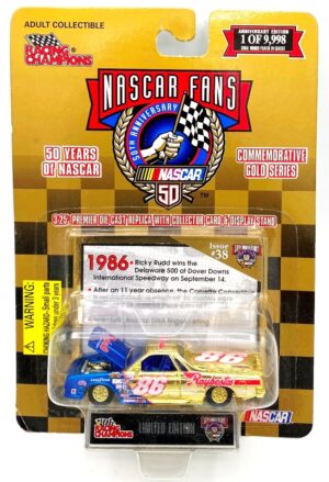 Vintage Nascar Fans Limited Edition 50th Years Of Nascar Commemorative Gold Series 3:25" Scale Premier Die-Cast Replicas Racing Champions "Rare-Vintage" (1998)