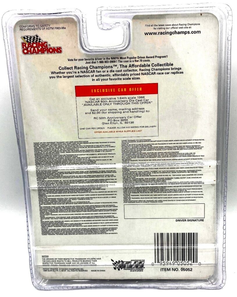 1998 Nascar Gold Adult Series Detroit Gasket #72 Monte Carlo (10)