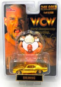 1998 WCW 24K Gold Nitro-Streetrods Goldberg (Chevy Camaro) (1)