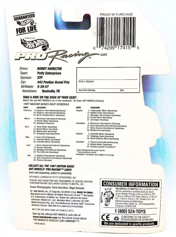 1997 Ed TPR Bobby Hamilton #43 STP (5)