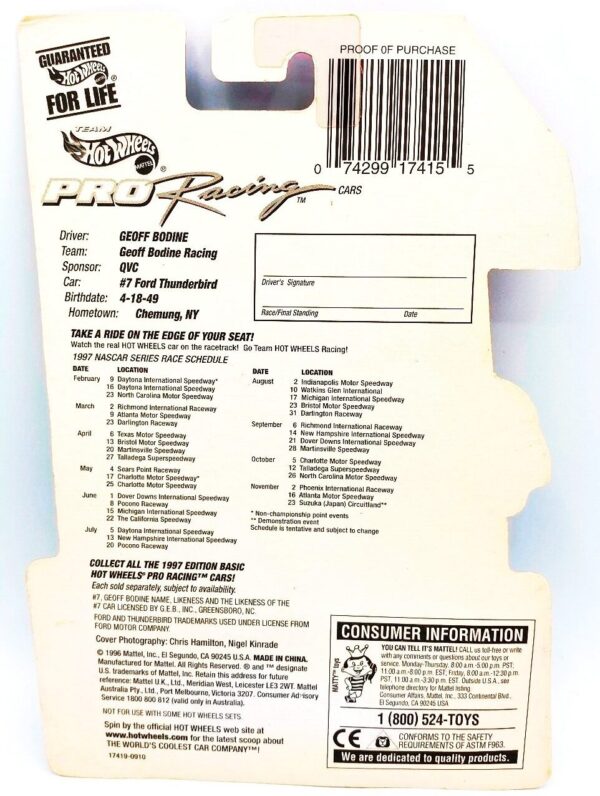 1997 Ed TPR Geoff Bodine # 7 QVC (5) 1997 Ed TPR Geoff Bodine # 7 QVC (5)