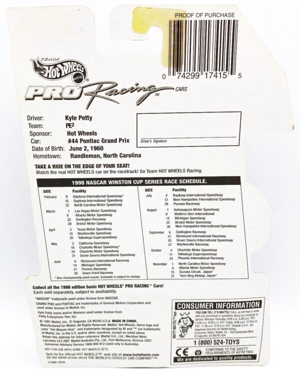 1997 TPRM Kyles Petty #44 Hotwheels (5) 1997 TPRM Kyles Petty #44 Hotwheels (5)