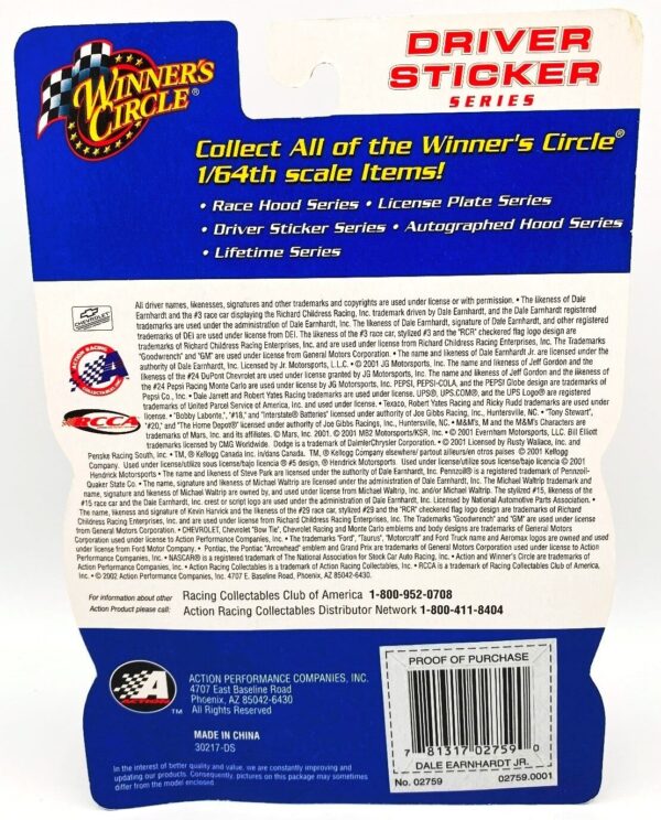 2002 Winner's Circle Driver Sticker Dale Jr (5)