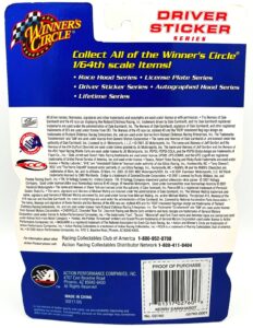 2002 Winner's Circle Driver Sticker Series #2 (6)