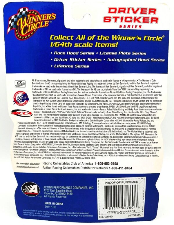 2002 Winner's Circle Driver Sticker Series #2 (6) 2002 Winner's Circle Driver Sticker Series #2 (6)