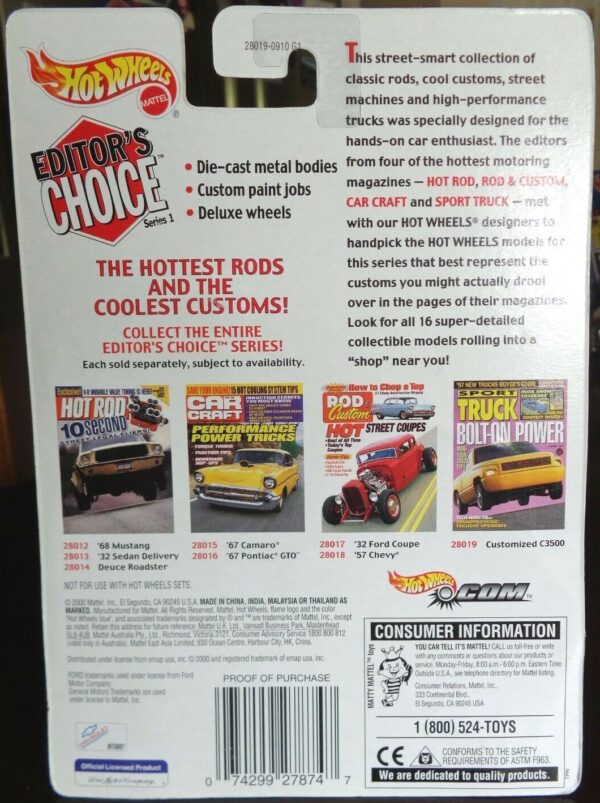 Sport Truck Editor's Choice Customized C3500 (Red & White w/Black Tampos) Truck #8 Target Exclusive Metal Muscle Vehicle (Mattel Wheels) “Rare-Vintage” (2000) 