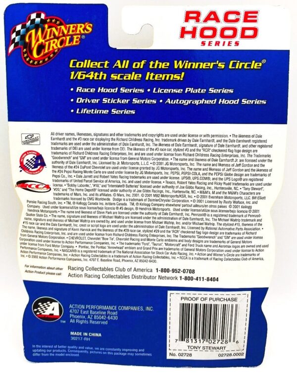 2002 W Circle Race Hood Series Tony Stewart (5) 2002 W Circle Race Hood Series Tony Stewart (5)