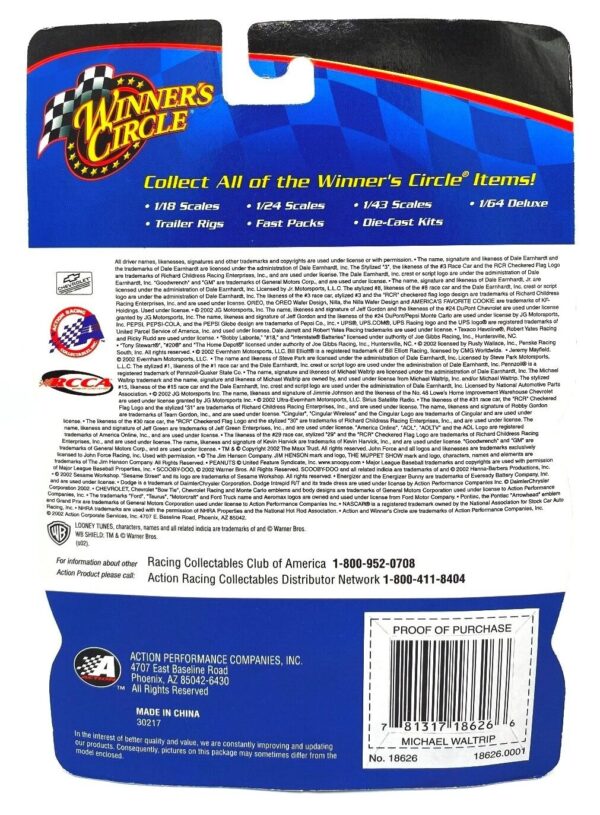 2002 WC Driver Sticker Michael Waltrip NAPA #15 (5)