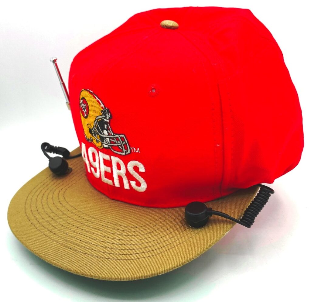 1989 SF 49ers Radio Cap AM-FM NFL Red & Gold (9)