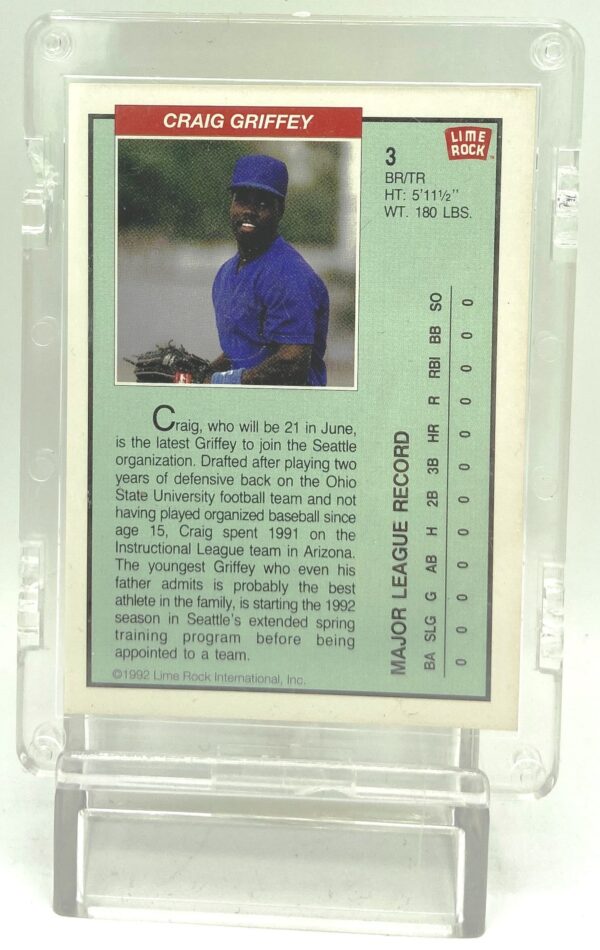 1993 Lime Rock Craig Griffey MLB Exclusive (Gold Hologram) #3 (3)