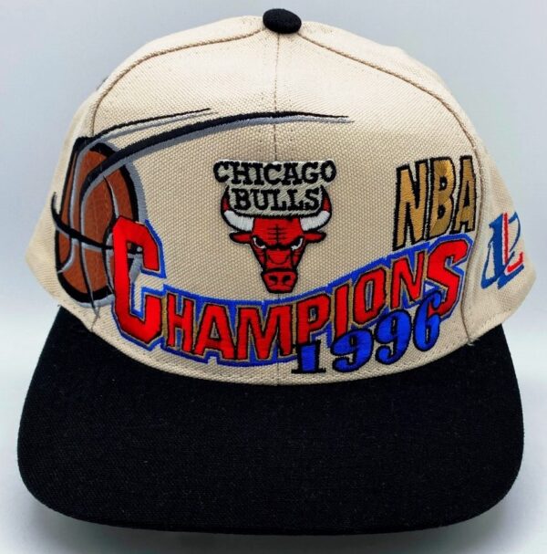 Vintage Chicago Bulls NBA Champions 1996 Authentic Tan & Black Snapback ...