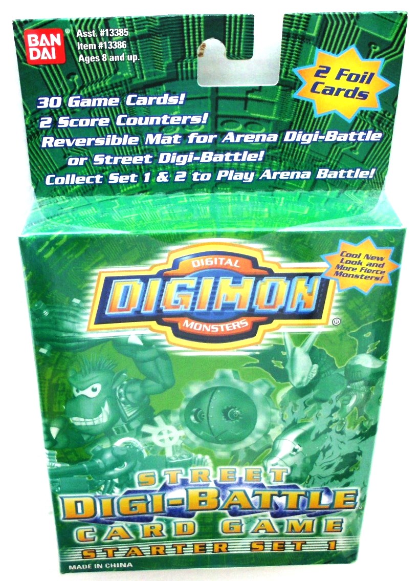 digimon digi battle booster box 2001 Ban Dai Digimon Digital Monsters Street Digi-Battle Card Game Starter  Set 1 (30-Game Cards Green Pack) 