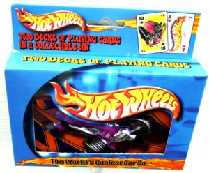 2001 Hotwheels 2-Decks Playing Cards 3-D Metal Collectible Tin (2)