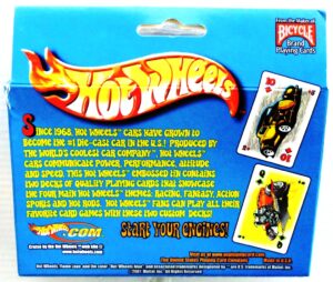 2001 Hotwheels 2-Decks Playing Cards 3-D Metal Collectible Tin (6)