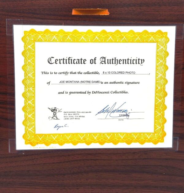 1994 Notre Dame Auto Joe Montana QB #3 (8)